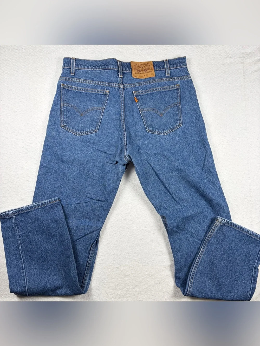 Vintage Levis Jeans Mens 36x32 Blue 90s Orange Tab 505 Straight leg Made Mexico